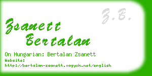 zsanett bertalan business card